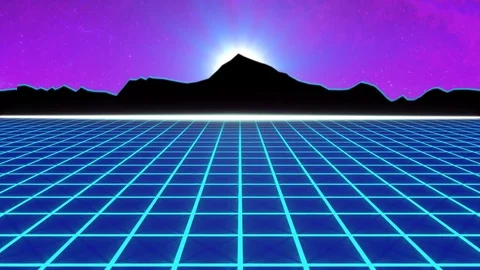 Retro Grid - Purple &amp; Blue Stock-Footage 73566391