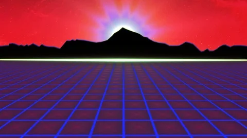 Retro Grid - Red &amp; Blue Stock-Footage 73566398