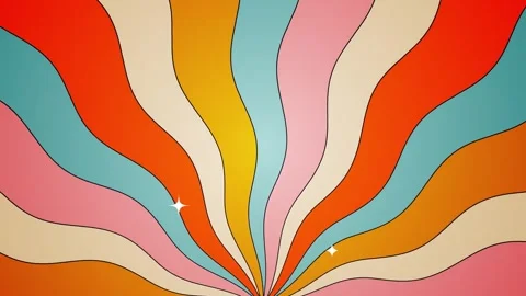 Retro Groove: Multicolor Vertical Sunburst 動画素材 339274564