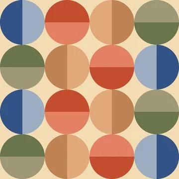 Retro groove pattern with circles in the style of 70 s Stock Illustration