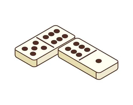 Retro groovy domino elements, vector game tiles Stock Illustration