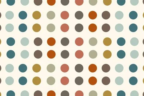 Retro Groovy Polkadot Seamless Wallpaper with Vintage Circle Pattern Illustrazione stock