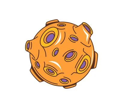 Retro groovy space celestial object, moon asteroid Stock Illustration