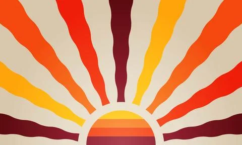Retro groovy sun background. Vector illustration EPS10 Stock Illustration