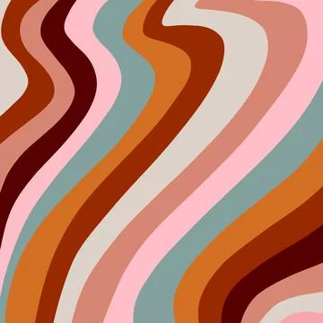 Retro groovy swirls background vector illustration design Stock Illustration