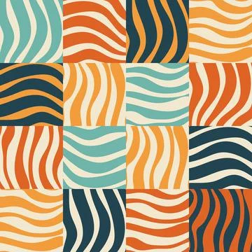 Retro groovy wave background vector illustration Ilustración de archivo