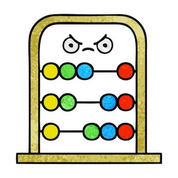 Retro grunge texture cartoon abacus Stock Illustration