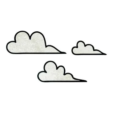 Retro grunge texture cartoon cloud Stock Illustration