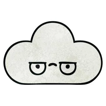 Retro grunge texture cartoon cloud Stock Illustration