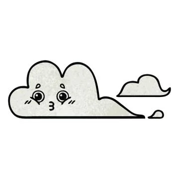 Retro grunge texture cartoon clouds Stock Illustration