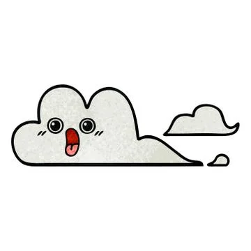 Retro grunge texture cartoon clouds Stock Illustration