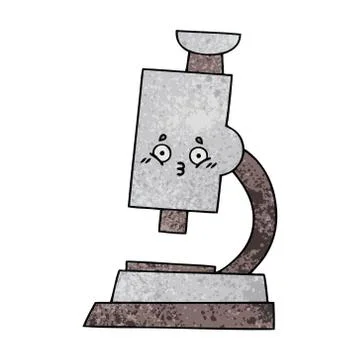 Retro grunge texture cartoon microscope Stock Illustration