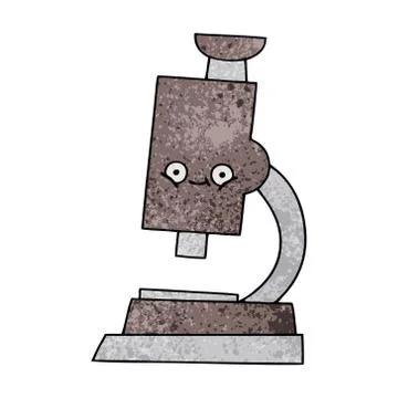 Retro grunge texture cartoon microscope Stock Illustration