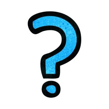 Retro grunge texture cartoon question mark Stock Illustration