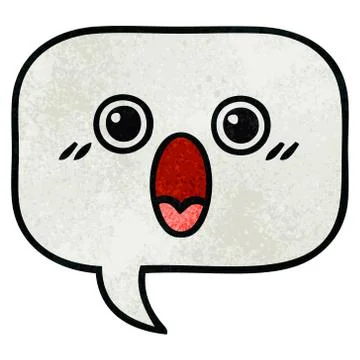 Retro grunge texture cartoon speech bubble Stock Illustration
