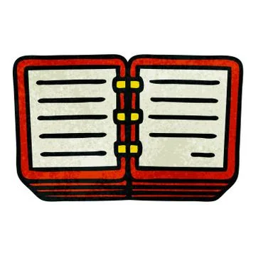 Retro grunge texture cartoon stack of  diaries 스톡 일러스트