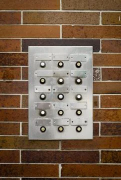 Retro grungy apartment intercom 库存照片