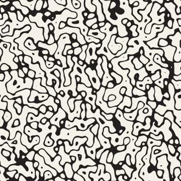 Retro Grungy Noise Texture. Vector Seamless Black and White Pattern Illustrazione stock