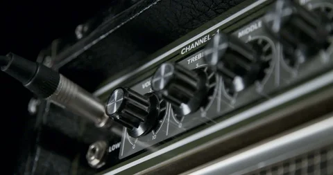 Retro guitar amplifier knobs Stockbeeldmateriaal 102044338