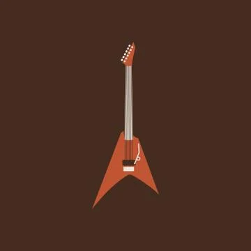 Retro guitar icon. Isolated Vector String ill. Stock Illustration