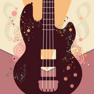 Retro Guitar Poster Stock Illustration