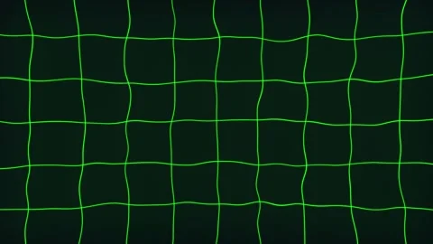 Retro Hacker Style Motion Graphic with Flowing Green Digital Grid Lines in a Sea Stock Footage 317754519
