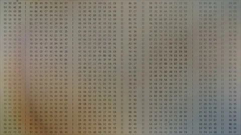 Retro hacking background, programming code changing on screen, computer hacking Video stock 75241561