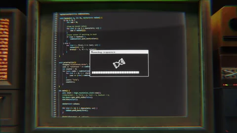 Retro Hacking Sequence Stock Footage 262529777