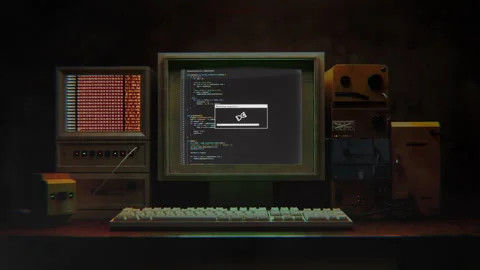 Retro Hacking Sequence Stock Footage 263016323