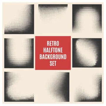 Retro Halftone Background Set Stock Illustration