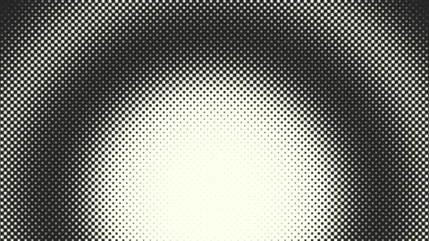 Retro halftone dot pattern animation with monochrome gradient vignette Stock Footage 334140132