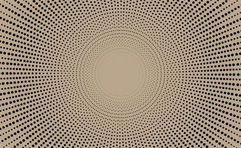 Retro Halftone Dot Radial Background With Optical Circular Pattern And Vint.. Illustrazione stock
