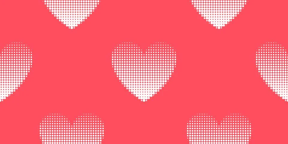 Retro halftone seamless romantic pattern 스톡 일러스트