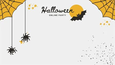 Retro Halloween Background Vector with a Bat and Spider Web Illustration Web Stock Illustration