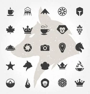 Retro Hand Drawn Objects and Icons Vector Design Elements Illustrazione stock