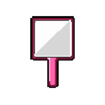 Retro hand mirror pixel art vector illustration Stock Illustration