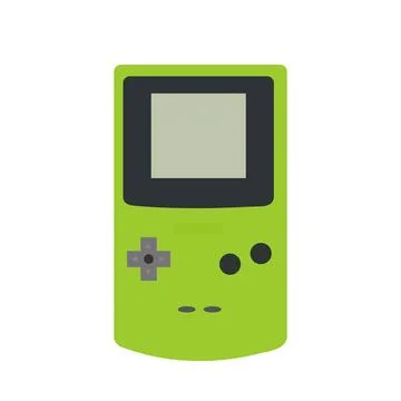 Retro handheld game console flat design green vector Stock Illustration