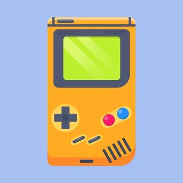 Retro Handheld Game Console Flat Vector Illustration Stock Illustration