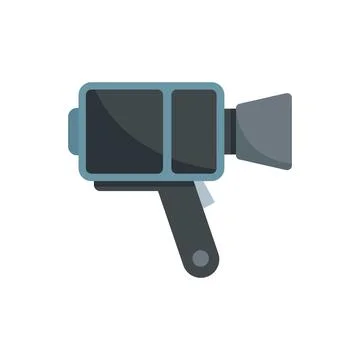 Retro handle camera icon flat vector. Video camcorder Illustration