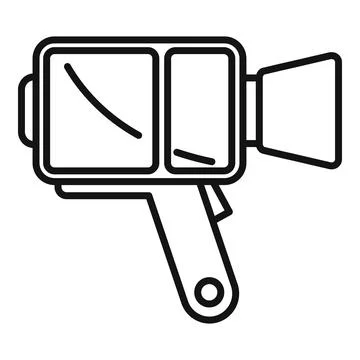 Retro handle camera icon outline vector. Video camcorder Illustrazione stock
