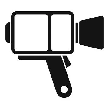 Retro handle camera icon simple vector. Video camcorder Stock Illustration