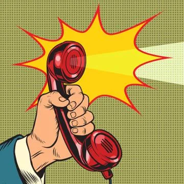 Retro handset and light Stock Illustration
