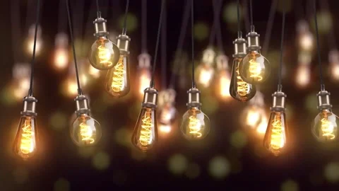 Retro Hanging Bulbs Animated Motion Background Loop Video stock 186837535