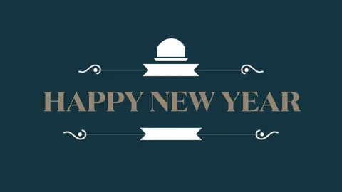 Retro Happy New Year in frame on blue gradient 動画素材 250574352