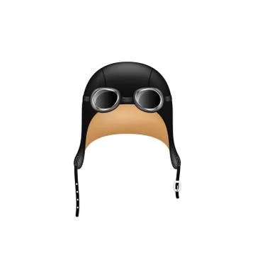 Retro hat in black design and goggles Stock Illustration