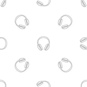 Retro headphones pattern seamless vector Stockillustratie