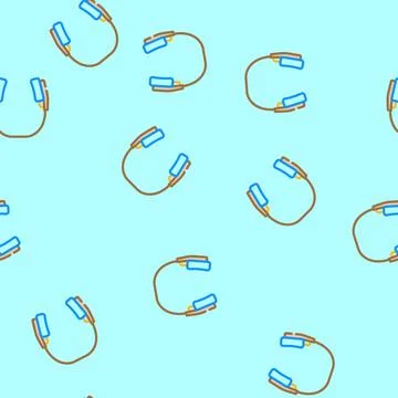 Retro headphones vector seamless pattern 库存插图