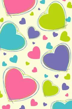 Retro hearts background Illustrazione stock