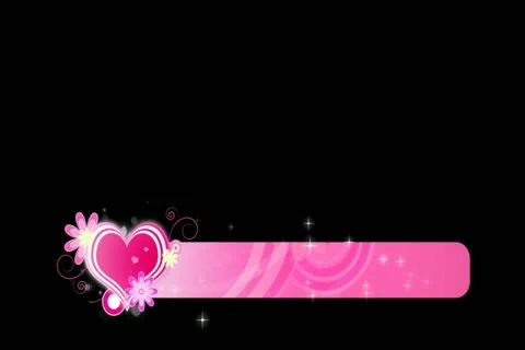 Retro Hearts Lower Third Widescreen Stock Footage 10874920