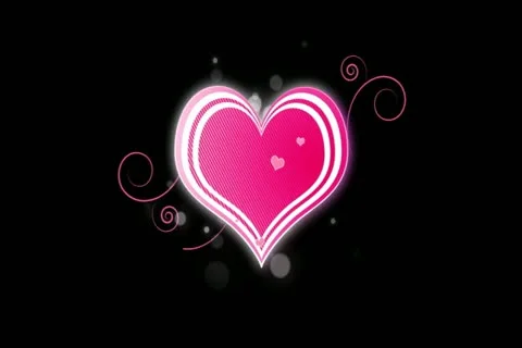 Retro Hearts Motion Design Element 01 Widescreen Stock Footage 10874922